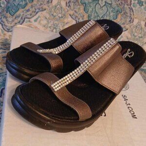 Skechers Rhinestone Sandal Wedge Size 8